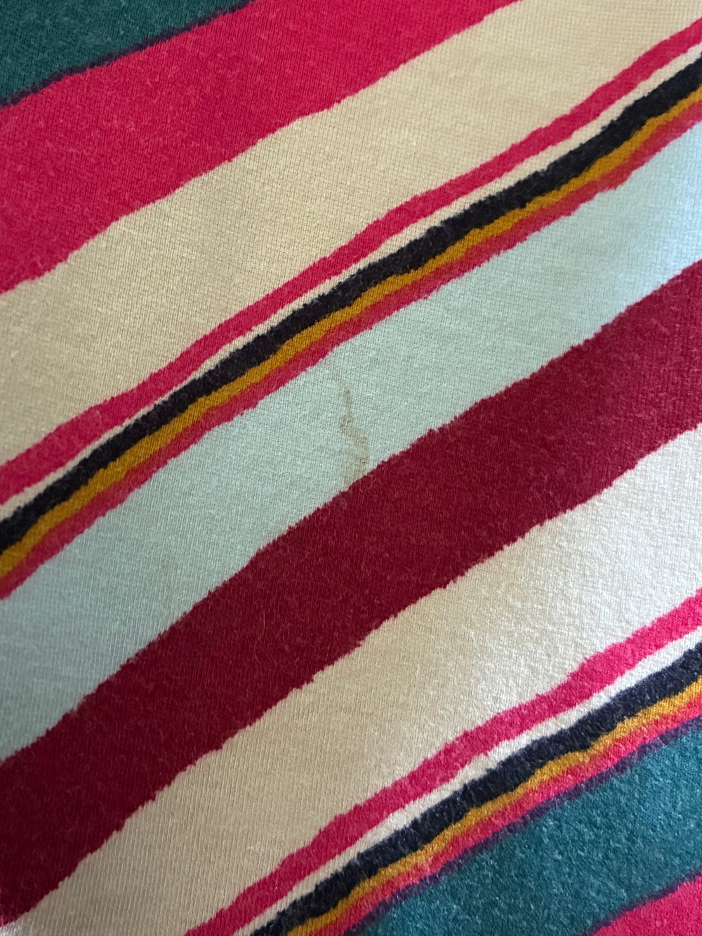 Loft Striped 70s Style Chevron Midi Skirt - Multicolor Pink & Teal Sz M - Picture 7 of 8